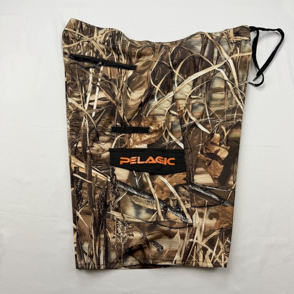 Pelagic Ambush Board Shorts Mens 38 Camo Advantage Max-4 HD Fishing Swim Trunks - Picture 7 of 7